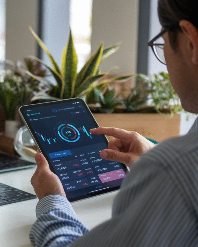  AI investing bot helping a beginner trader make smarter choices