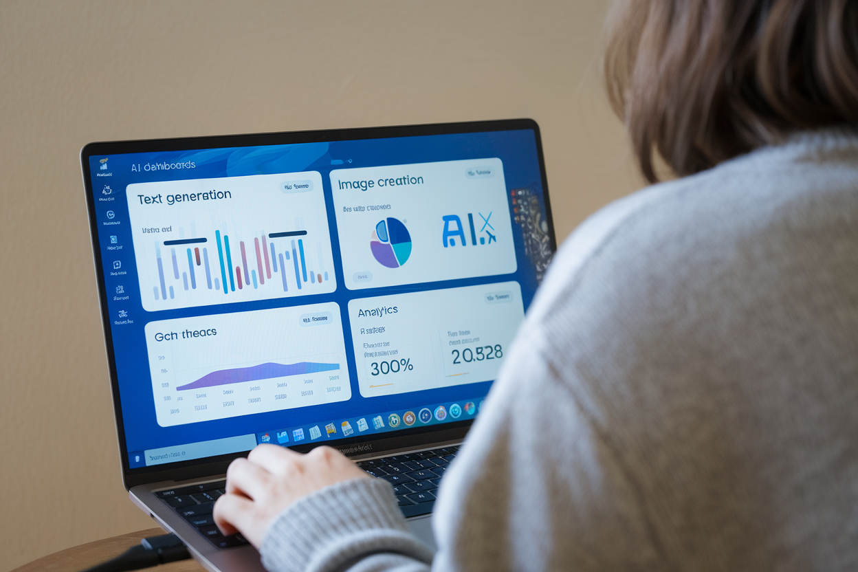 AI Tools for Making Money Online - Freelancer using AI dashboards