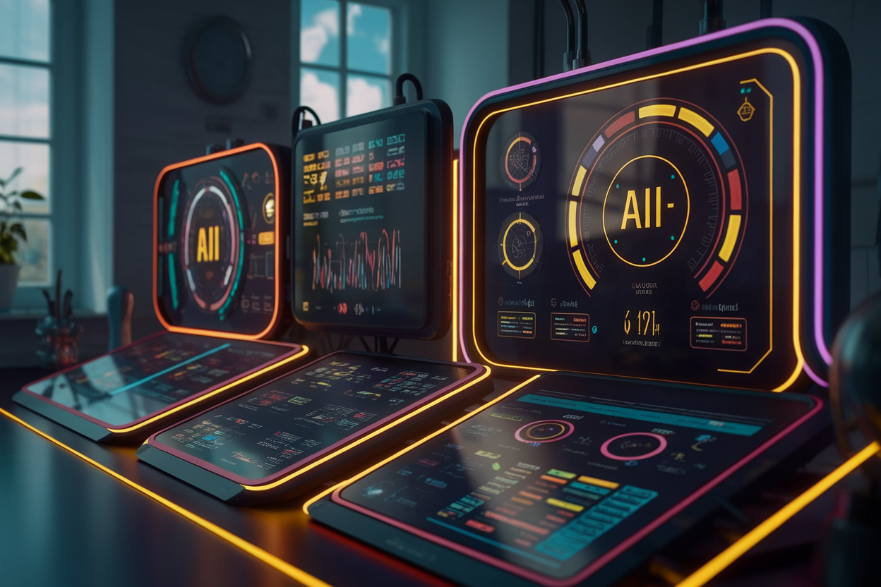 AI-powered automation futuristic control dashboard