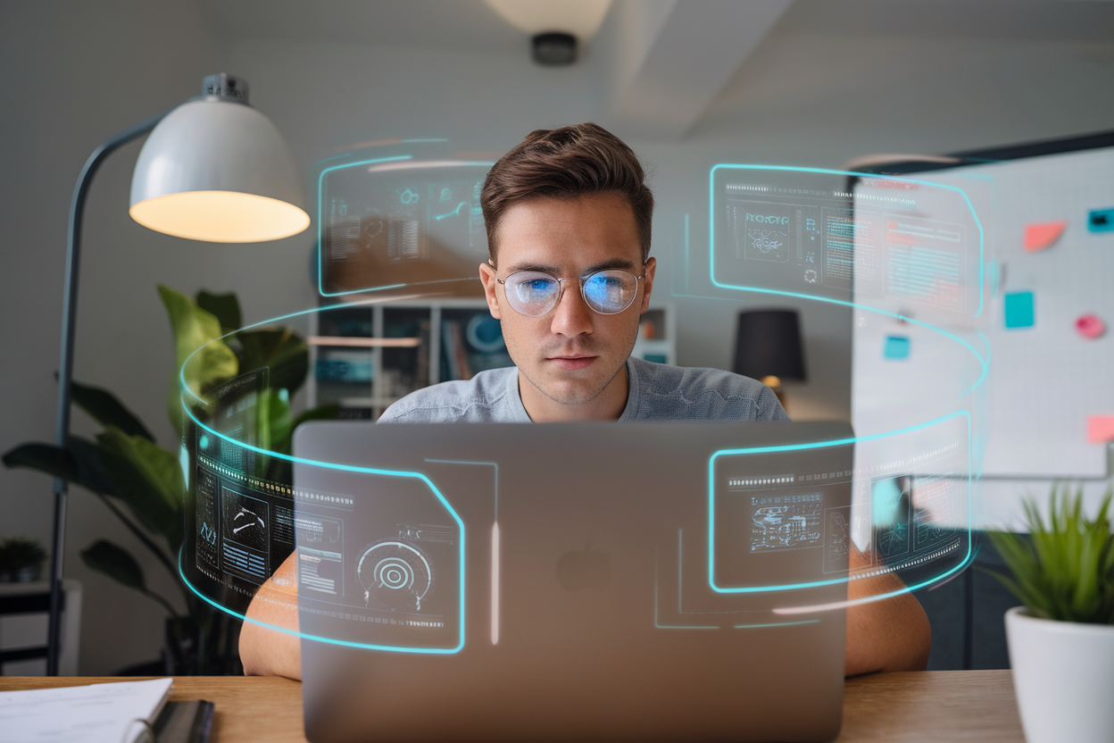 AI side hustles modern home office setup 2025