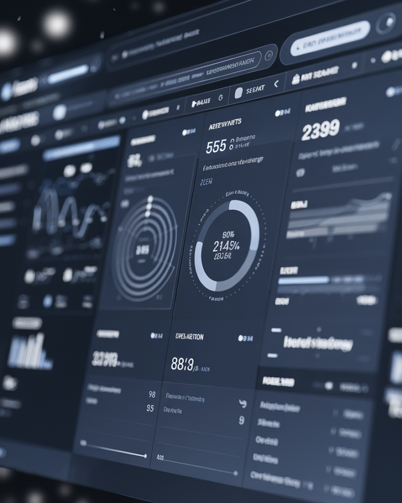 “AI agent interface displaying ROI analytics”

