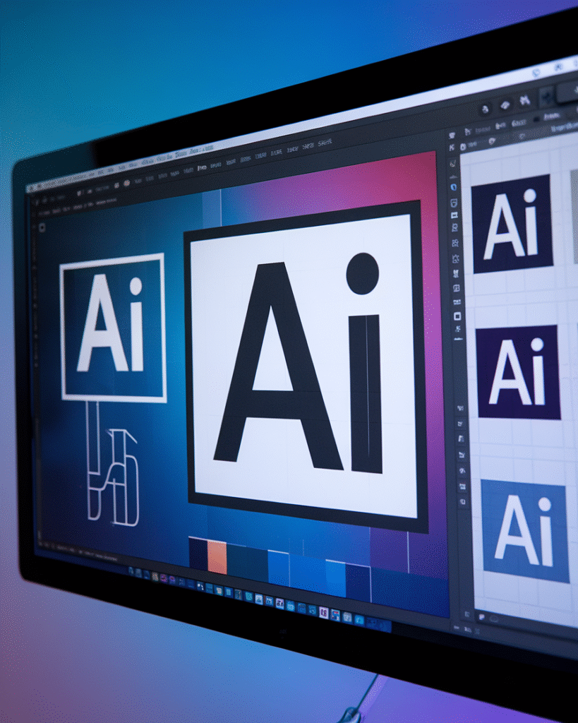 AI graphic design tool interface close-up.