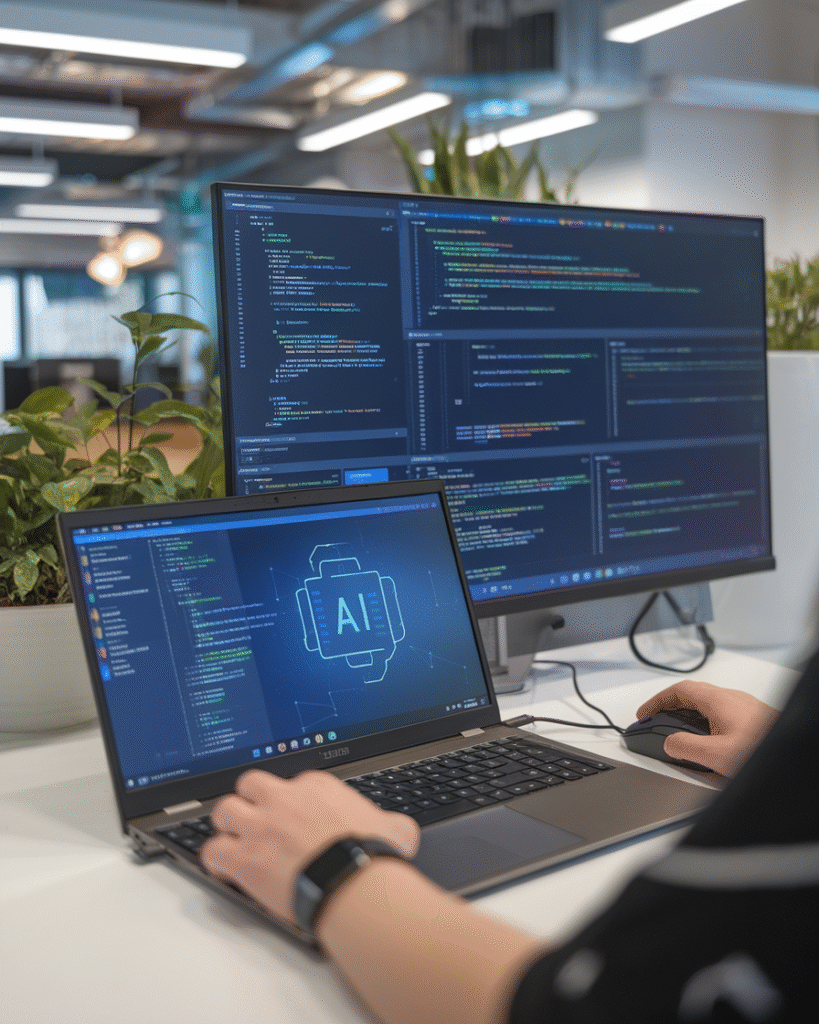 Person using AI OS for workflow automation