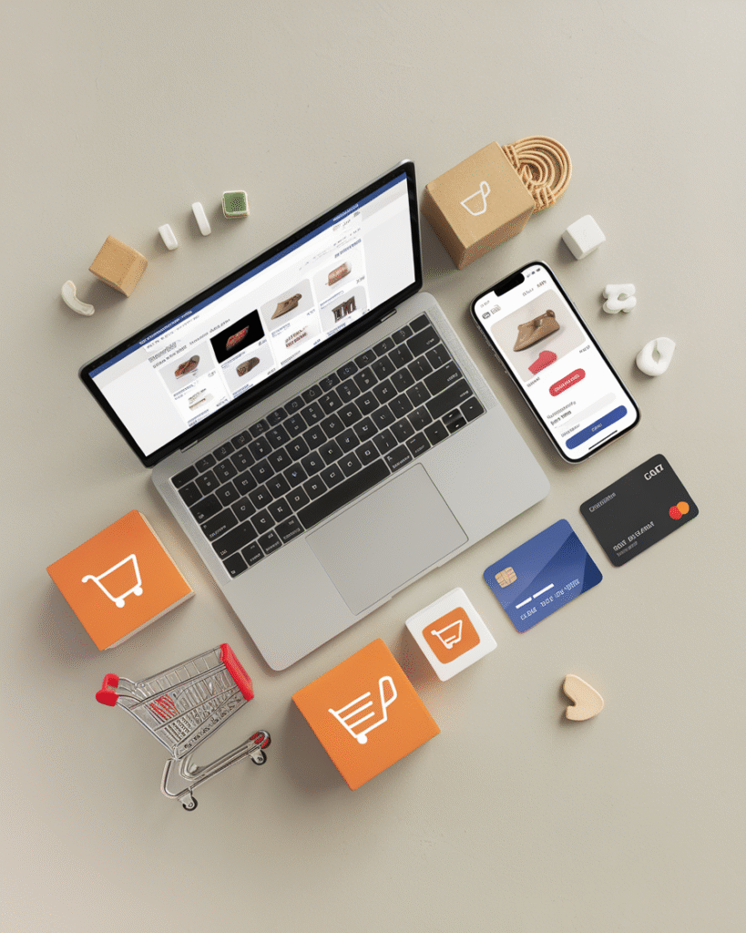 Digital tools representing AI shopping assistants