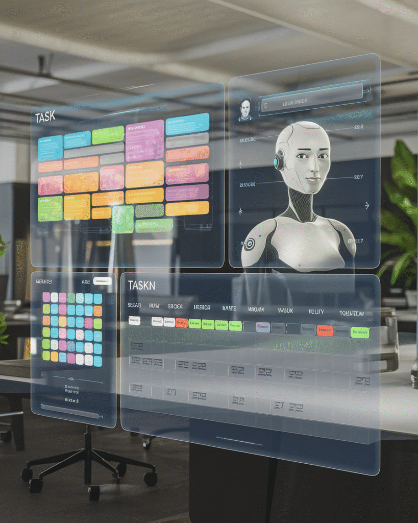 Futuristic AI planning technology showing 2025 and future trends
